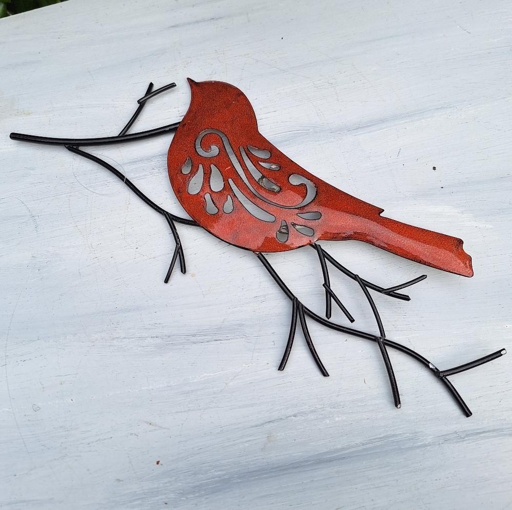 Bird Wall Hanging Decor Art Metal Wood Pictures Unique Wire Textured 3d Designs - Picture 15 of 17
